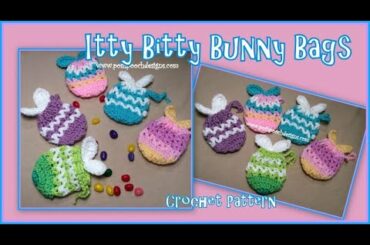 Itty Bitty Bunny Bags Crochet Pattern #crochet #crochetvid #Easter Crochet