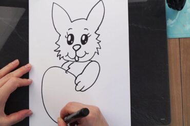 How to draw a cute easter egg Bunny / Rabbit Kawaii step by step easy