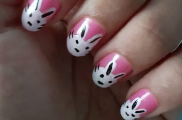 #using toothpick 😍Easy & cute bunny nail art 😘😘