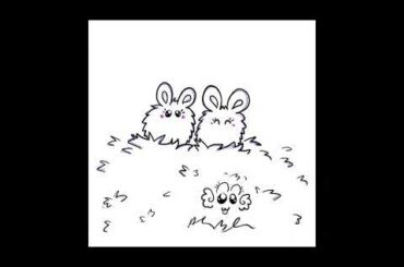 Procreate drawing cute puffball bunnies 🐰