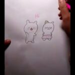 How to draw easy and cute rabbits   saying Hi to his beloved rabbit girl