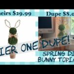 Pier One Dupe/Spring Bunny Topiary/Dollar Tree DIY/Spring Decor