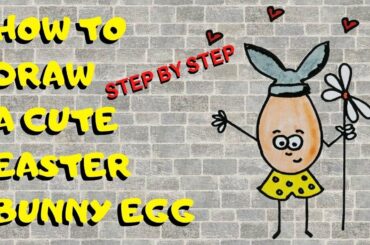 How to Draw a Cute Easter Bunny Egg STEP BY STEP I Funny Kids Art