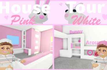 House Tour | Pink & White Bunny House | Adopt Me | Roblox