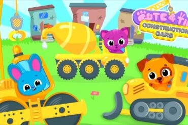 Cute & Tiny Construction Cars - Build a Pet Town