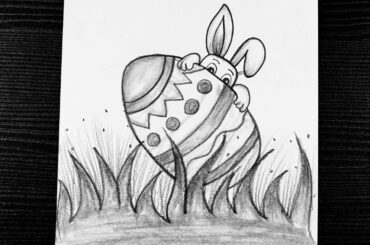 Bunny Easter Drawing || How To Draw Cute Easter Drawing || Easter Pencil Drawing