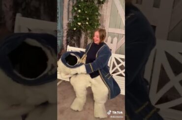 Baby crying until they see who’s in the bunny costume then they instantly calm down. “Okay”