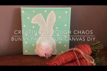How to paint a Bunny on Canvas DIY Tutorial, SUPER cute & easy Easter and Spring Décor. Step by Step