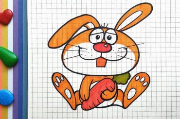 StayAtHome Draw a cute cartoon bunny with a carrot 画可爱的抱红萝卜的卡通兔子