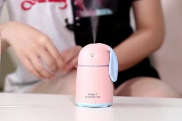 Cute Rabbit Portable USB Mute Mini Humidifier Nebulizer with LED Night Light for Office