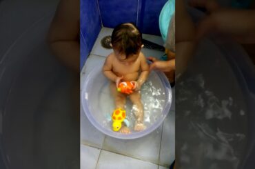 Bunny Taking Bath with his Toys