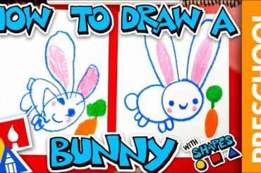 Drawing A Bunny With Shapes - Preschool  - #stayhome and draw #withme