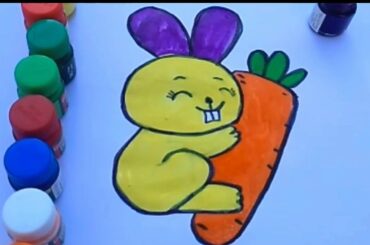 Cute bunny drawing and coloring video for kids | #kids #children #beginners