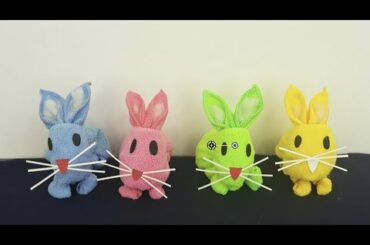 How to make a cute bunny rabbit using towel :DIY