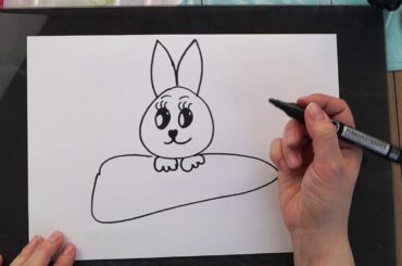 Kawaii draw a cute rabbit with carrot step by step easy