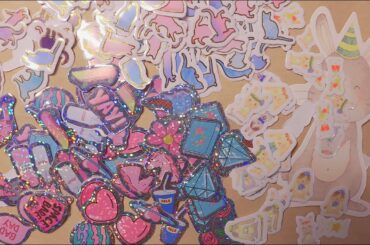 Rabbit Stickers, cat Stickers, cute cat sticker, sticker flakes, heart Stickers, flowers, Shiny