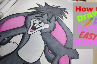How to Draw a cute Bunny 🥕 |   Easy Way  |  Drawing, Sketching and Colouring | Ohuhu  Brush Markers