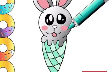 How to Draw Cute Rabbit in Ice-cream