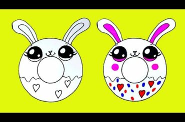 Easter bunny easy drawing how to draw cute bunny donut
