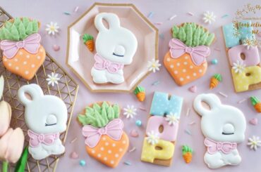 CUTE EASTER COOKIE SET ~ Sleepy Bunny, Carrots & HOP Cookies