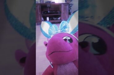 A big cute bunny with his blue ears