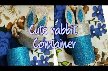 How to make a cute rabbit container|| A simple way to keep your small things organized||