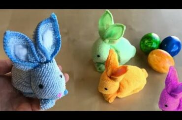 How to make a cute Bunny with a towel and paper 🐰 DIY Easter decorations