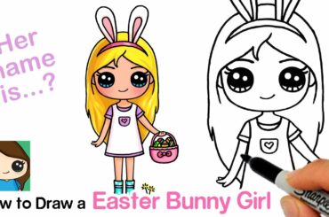 How to Draw a Easter Bunny Cute Girl 🐰🥚🌼