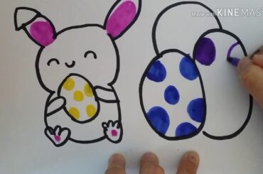How to draw a cute easter bunny||Arts & Crafts