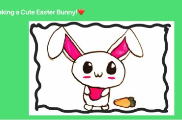 Drawing a Cute Easter Bunny || Easter drawing
