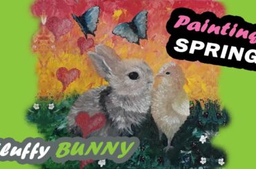 A cute BUNNY and a CHICK oil painting | Easter Challenge