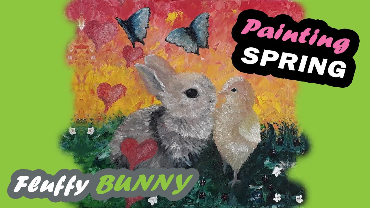 A cute BUNNY and a CHICK oil painting | Easter Challenge