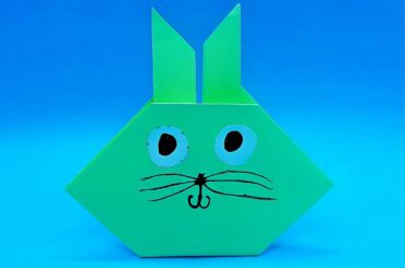 Origami rabbit head - How to make a paper cute bunny head - Easter origami animals easy tutorials