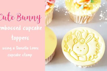 Cute Bunny Fondant Cupcake Topper