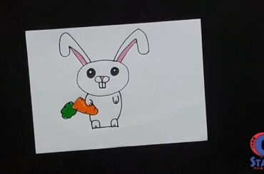 How to draw a cute little Easter bunny
