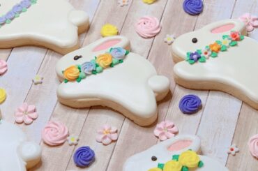 Cute Easter Bunny with flower necklace