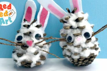 Easy Pinecone Bunny Craft for Preschoolers - Cute Nature Easter Craft!