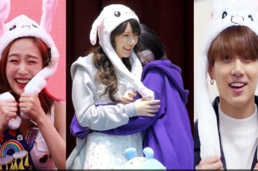 K-POP IDOLS BEING CUTE VS RABBIT HAT