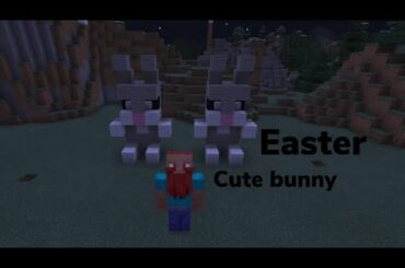 I built cute bunny (in Minecraft) for Easter