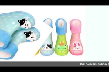 Rain Boots Kids Girl Cute Rabbit Cat Printed Childrens Rubber Boots Ka