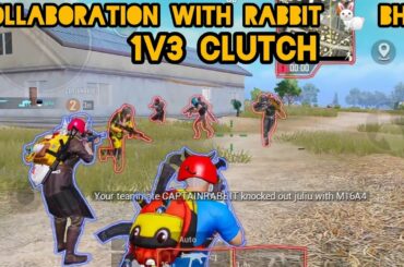 Collaboration with Rabbit 🐇 bhai|And OP Gameplay by Rabbit 🐇 bhai|1v4 clutch|Krontexclasher|PUBG-M