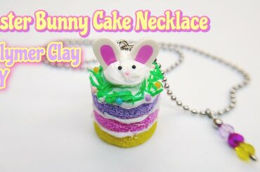Easter Cake Necklace : Polymer Clay Tutorial : Bunny Cake DIY by Andisa Charms