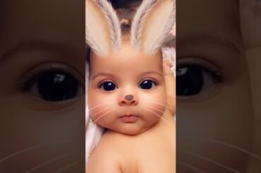 Happy little bunny - cute baby
