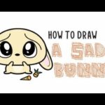 How to Draw Cute Sad Scared Cartoon Bunny Easy Step by Step Drawing for Kids