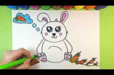 Drawing and Coloring a Cute Bunny 🐇 I How to draw a Bunny I Kids will be kids