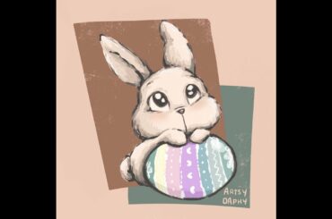 Cute & Quick Easter Bunny Rabbit Procreate Timelapse | Artsy Daphy