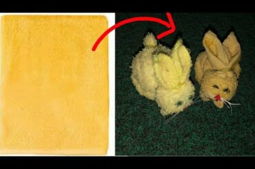 How to make cute rabbit with handkerchief.