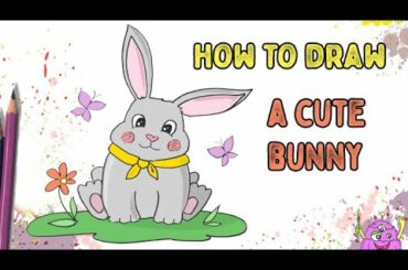 How to draw a cute bunny. Рисуем пасхального кролика. How to draw a rabbit or bunny
