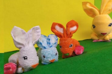 How to making a cute rabbit from towel and paper | DIY crafts rabbit | Uyen Nhi