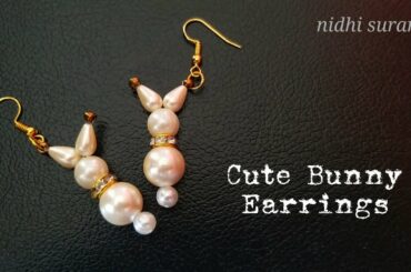 ⚜️Cute Bunny Earrings 🐇 || Pearl Rabbit Earrings || Aretes Tutorial DIY (0373)